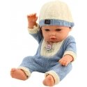 Lean Toys beebinukk sinise kudumise kostüümiga ja mütsiga Lean Toys beebinukk sinise kudumise kostüümiga ja mütsiga