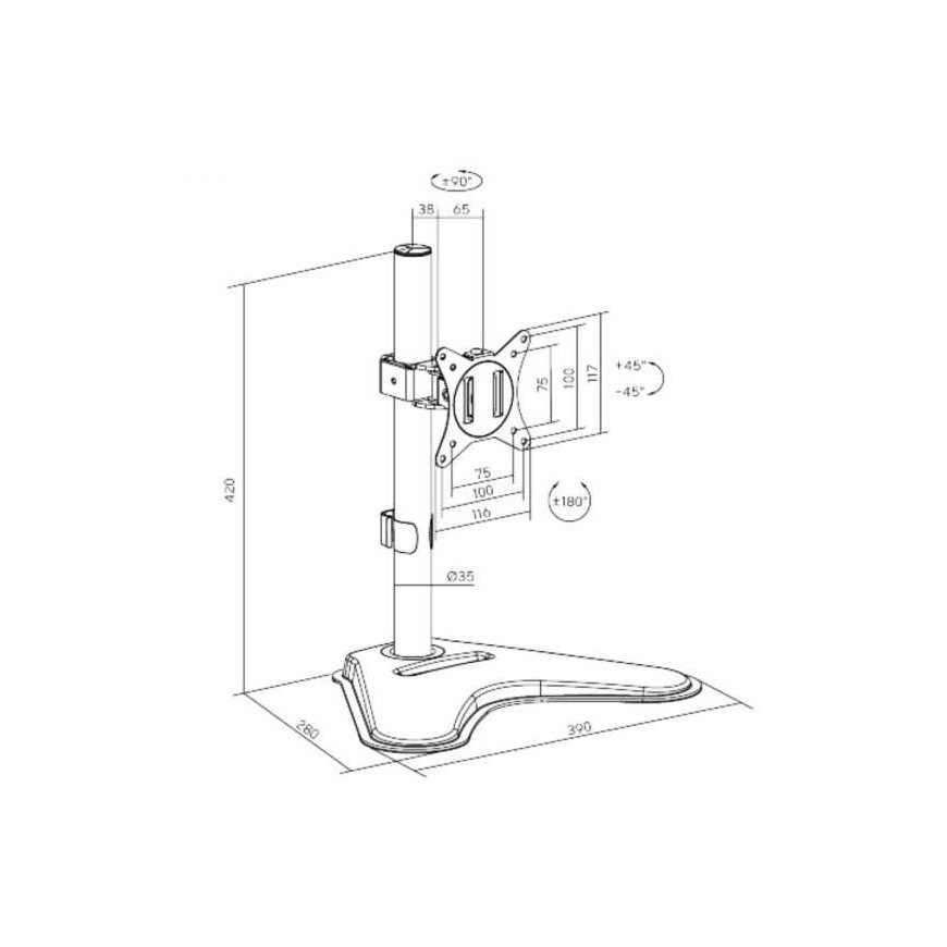 Держатель Brateck LDT66-T01 – 3