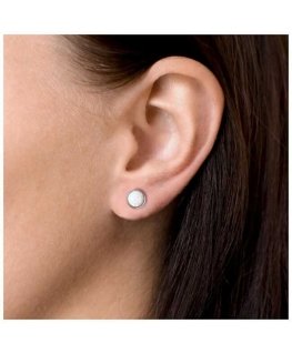 Evolution Group Silver earrings with white synthetic opal 11001.3 white