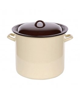 Altom Design Puodas STRAIGHT 14.2L ØR.28CM AUKŠTIS.25CM KREMINIS/TAMSUS CENTRS AR vāku