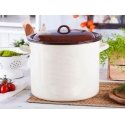 Altom Design Puodas STRAIGHT 14.2L ØR.28CM AUKŠTIS.25CM KREMINIS/TAMSUS CENTRS AR vāku