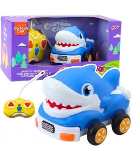 Lean Toys Sininen etäohjattava auto vauvoille - Hai