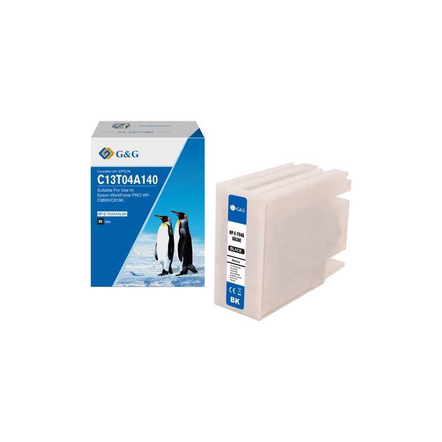 Совместимый картридж G&G / чернила C13T04A140, NP-E-T04AXXLBK-A, черный, 11500 страниц