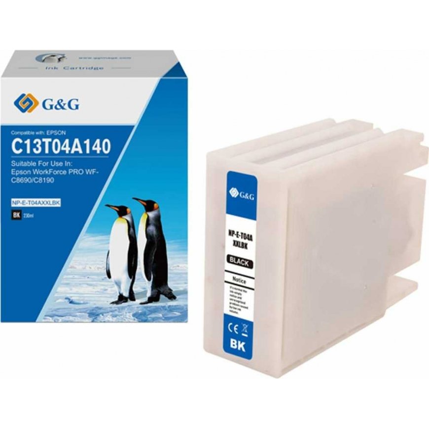G&G ühilduv tint / tint C13T04A140, NP-E-T04AXXLBK-A, must, 11500s – 2