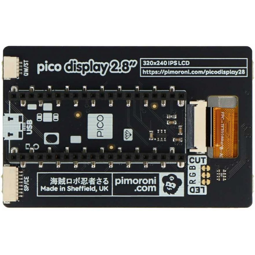 Pico Screen Pack – 2.8 inch IPS LCD screen, 320 x 240 pixels IPS, designed for Raspberry Pi Pico / Pico W – PiMoroni PIM715 – 3