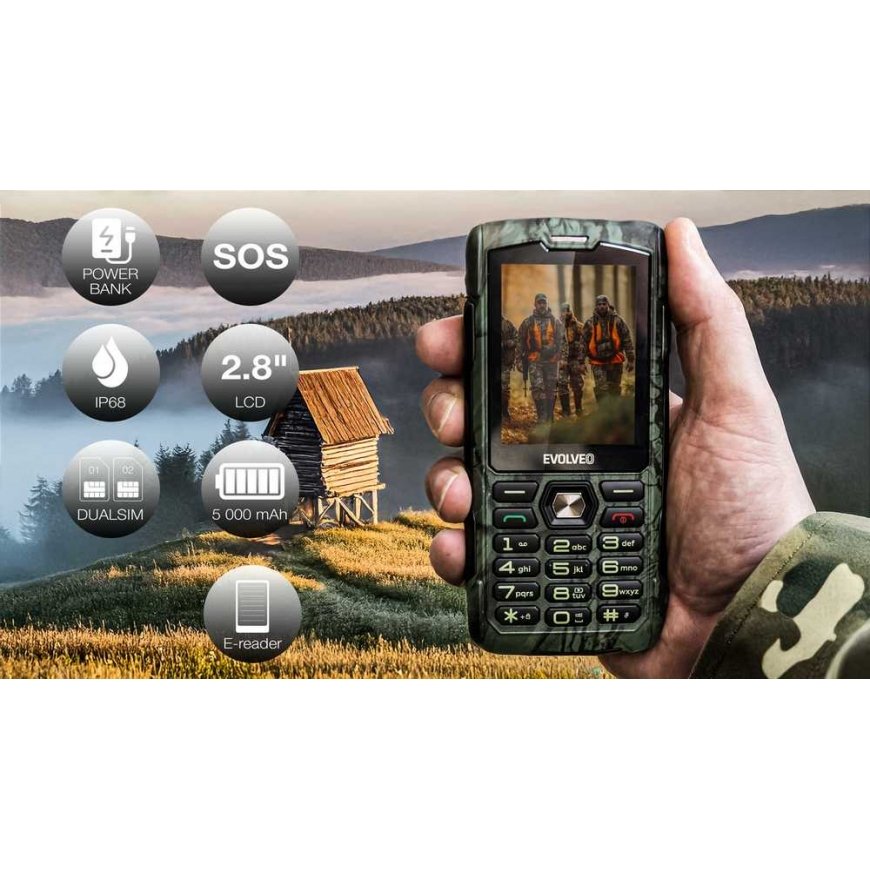 EVOLVEO StrongPhone H1, ūdensizturīgs izturīgs telefons