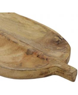 Mājas stila kolekcija Lapo forma pasniegšanas dēlis, mango koks, 40 x 18 cm