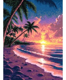 Beldizart Diamond painting with frame Sunset at sea 30x40 cm VA833