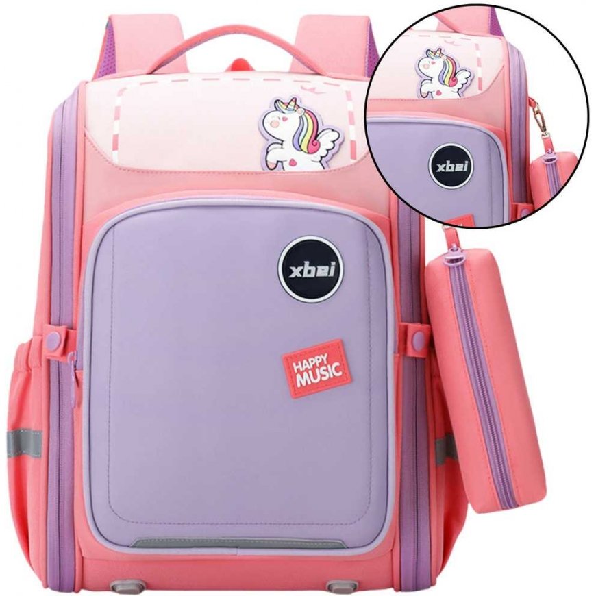 Lean School backpack with unicorn chest strap, pastel, pink, 21 l, 39 cm – 2