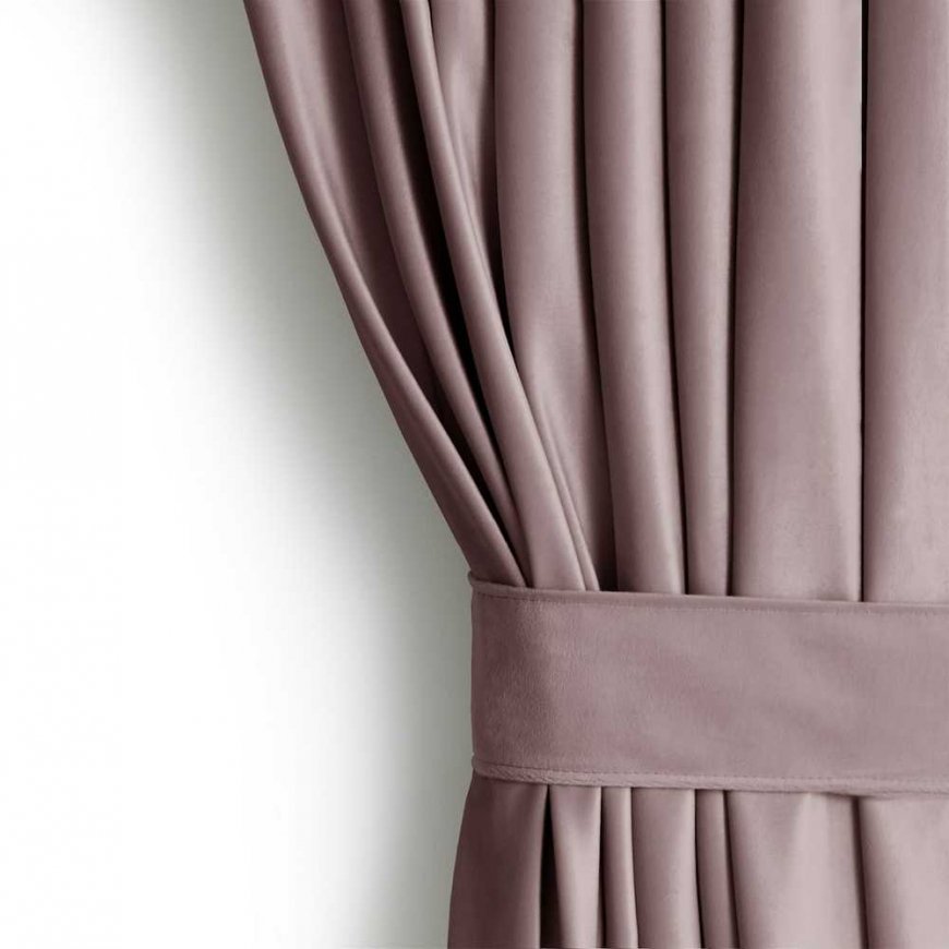 Tamsios Užuolaidos VELVET spalvos tamsiai smėlio spalvos klasikinio juostos tipo medžiaga - tekstilė aksomas 140x245 AmeliaHome – 2