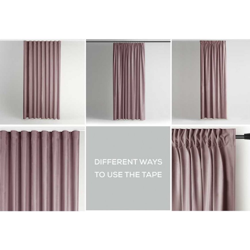 Tumman hiekansävyinen klassinen nauhoityyppinen materiaali, tummat verhot VELVET - tekstiili sametti 140x245 AmeliaHome – 4