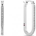 Tommy Hilfiger Oval Steel Earrings with Crystals Dog Tag 2780865 Tommy Hilfiger Oval Steel Earrings with Crystals Dog Tag 2780865