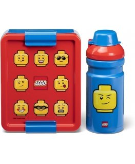 Room Copenhagen LEGO pusdienu kastes komplekts ikoniskā klasiskā zilā un sarkanā krāsā