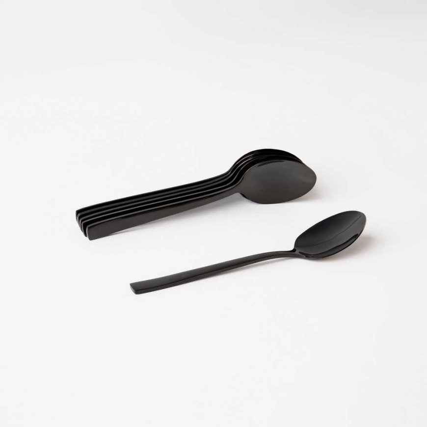6 Prato-teelusikan setti, 14 cm, musta, AMBITION