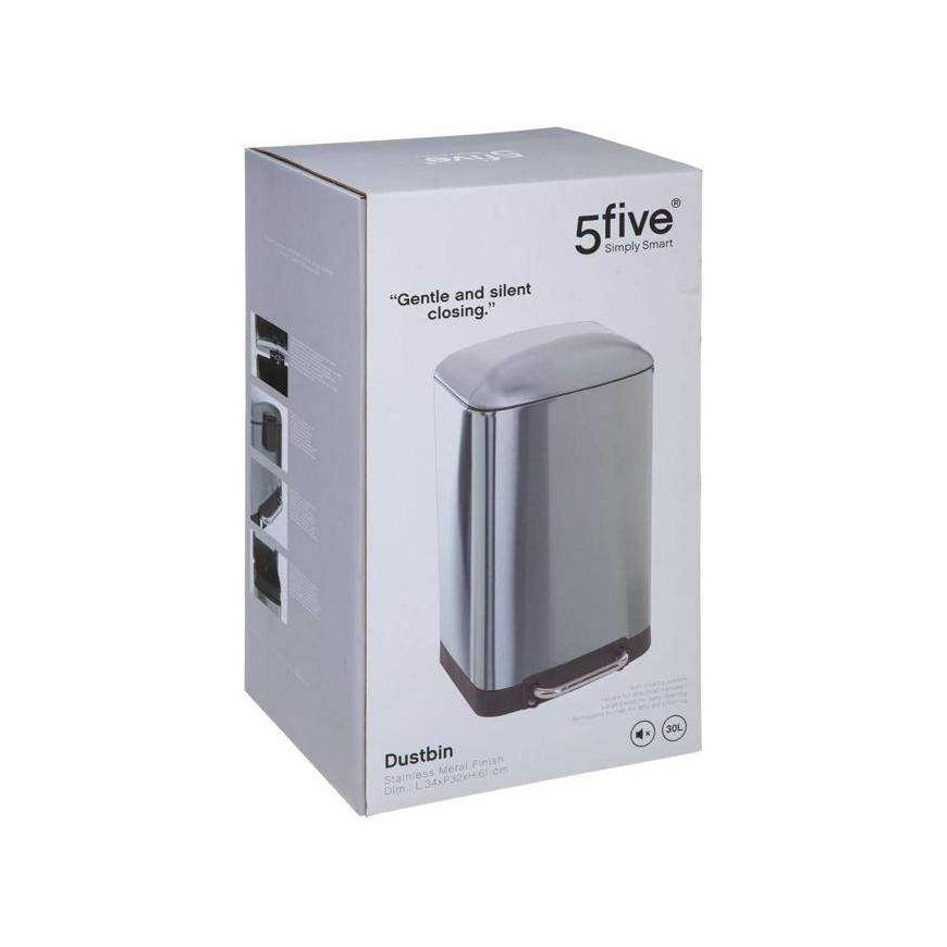 5five Simply Smart metallprügikast pedaaliga, 30L – 3