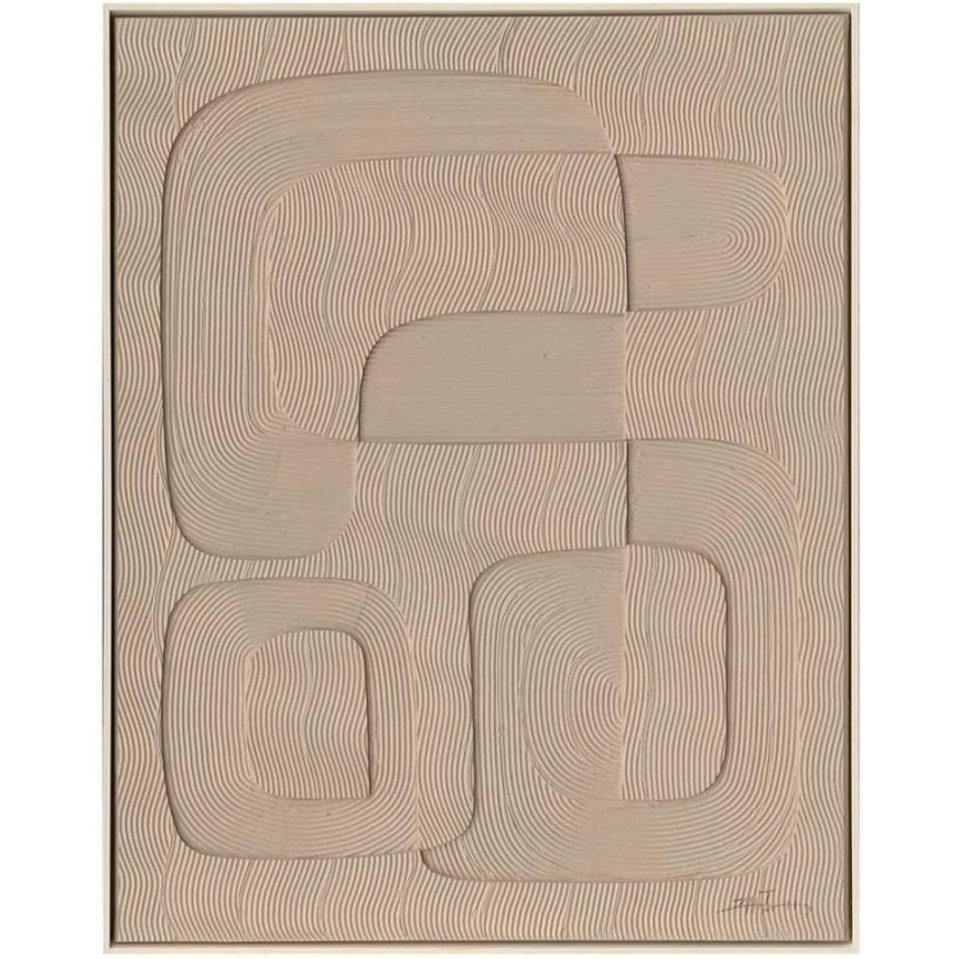 Frame Painting with frame 80x100cm, light brown shape