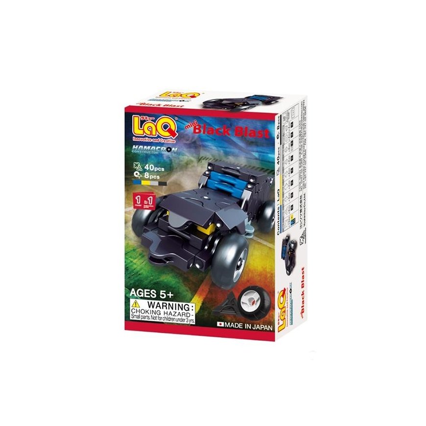 Yoshiritsu Japanese educational constructor LAQ Hamacron MINI Black BLAST, for ages 5 and up.
