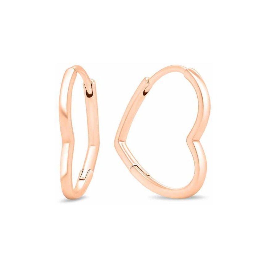 Brilio Silver Romantic gold-plated heart-shaped earrings EA391R
