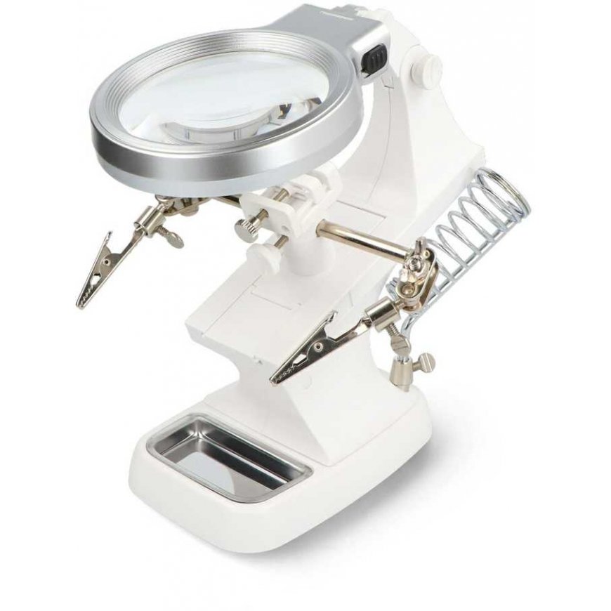 OEM Holder with x3 magnifying glass and LED lighting - third hand