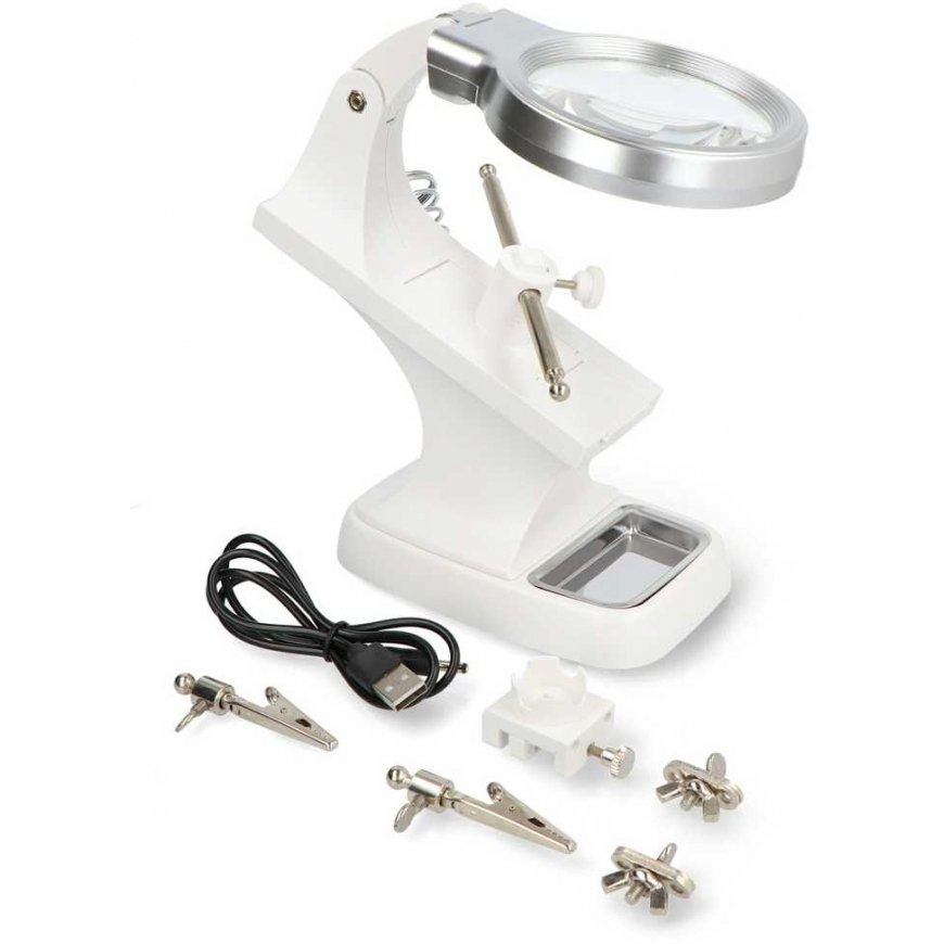 OEM Holder with x3 magnifying glass and LED lighting - third hand – 2