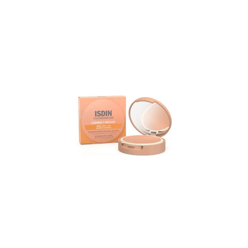 Isdin COMPACT SUNSCREEN SPF 50 natural long-lasting coverage Medium 10 gr