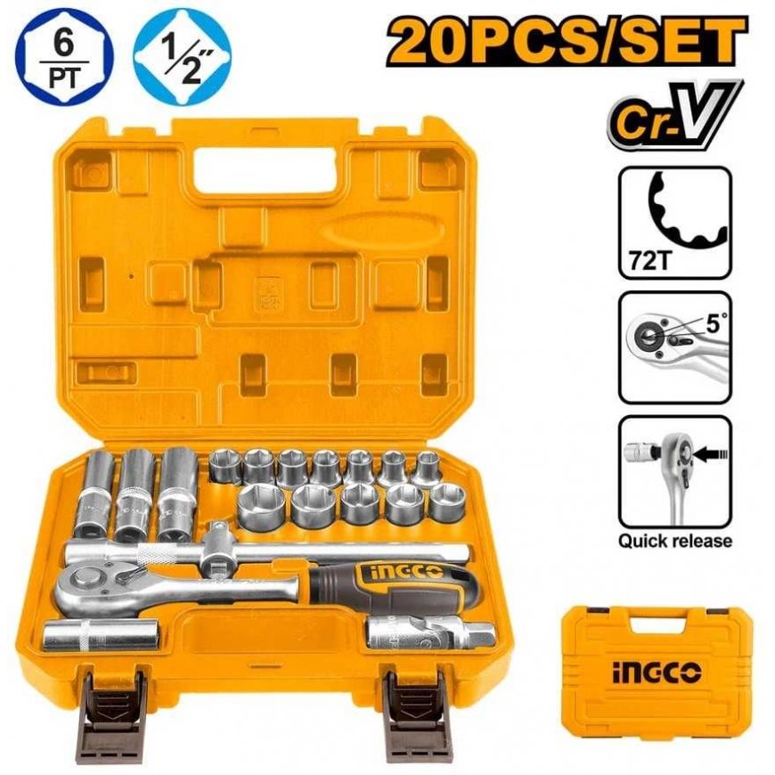 Ingco HKTS12201 Mutrivõtmete komplekt 1/2" 20tk – 2
