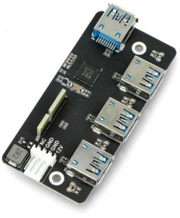 PCIe to USB 3.2 adapter HUB 4x USB - compatible with Raspberry Pi CM4 - Waveshare 18899