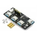 PCIe į USB 3.2 adapteris HUB 4x USB - suderinamas su Raspberry Pi CM4 - Waveshare 18899