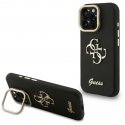 Guess PU Grained 4G Logo Stand Camera Frame kaitseümbris Apple iPhone 15 Pro jaoks musta värvi Guess PU Grained 4G Logo Stand Camera Frame kaitseümbris Apple iPhone 15 Pro jaoks musta värvi