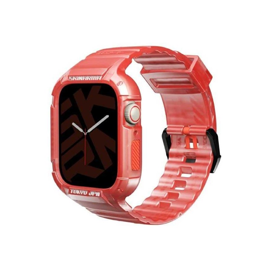 Skinarma bracelet + case Saido 2in1 Apple Watch 45/44mm in red color
