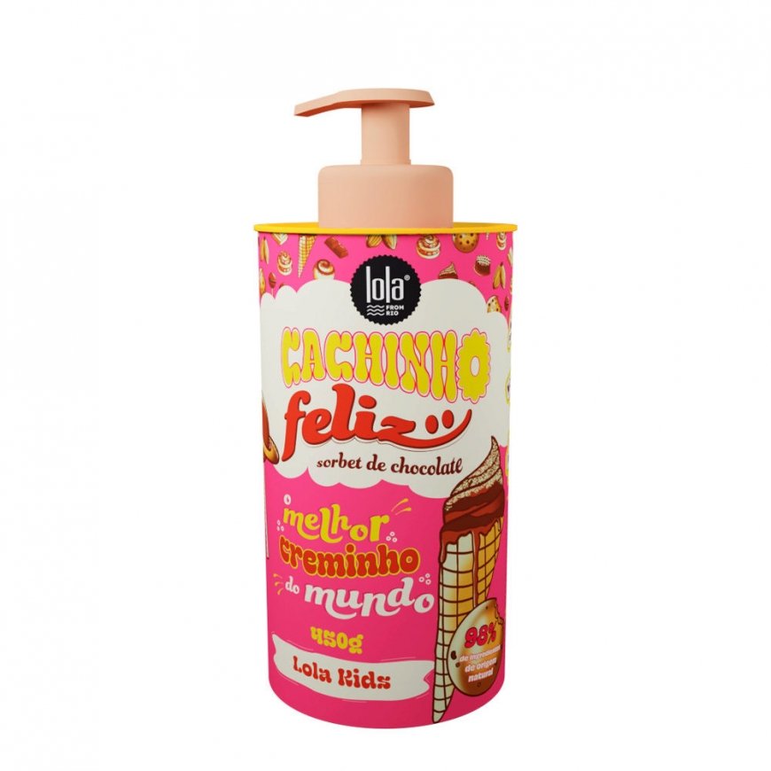 Lola Cosmetics, Cachinho Feliz Kids, Chocolate, Hair Styling Kreminis, Flexible Hold, 480 g – 2