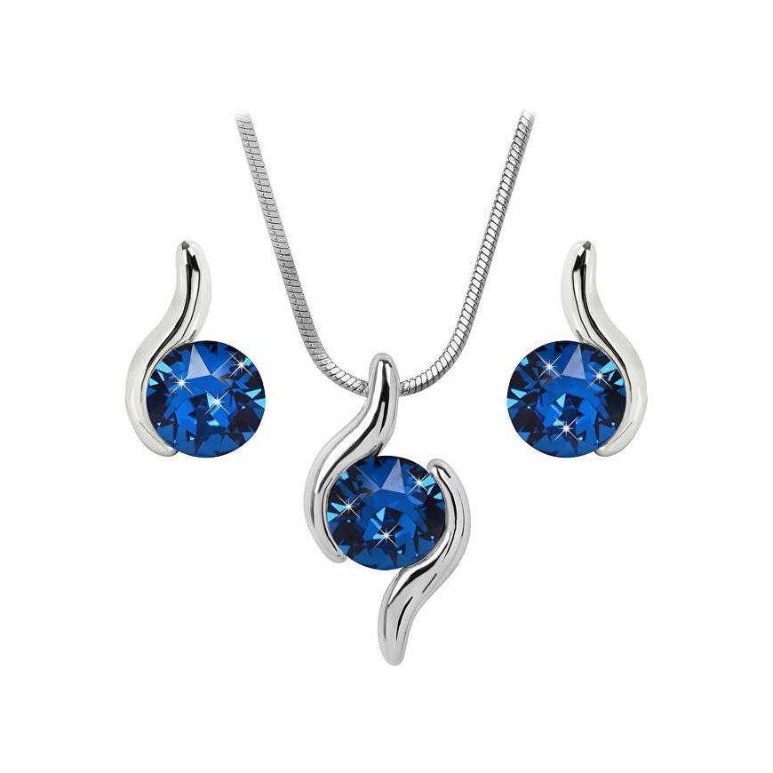 Levien Tinkamas Chaton Wave Capri Zila pērļu un auskaru komplekts