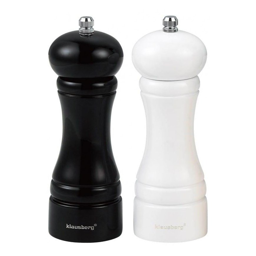Klausberg salt and pepper mill set, 2 pcs, white and black, KB-7558