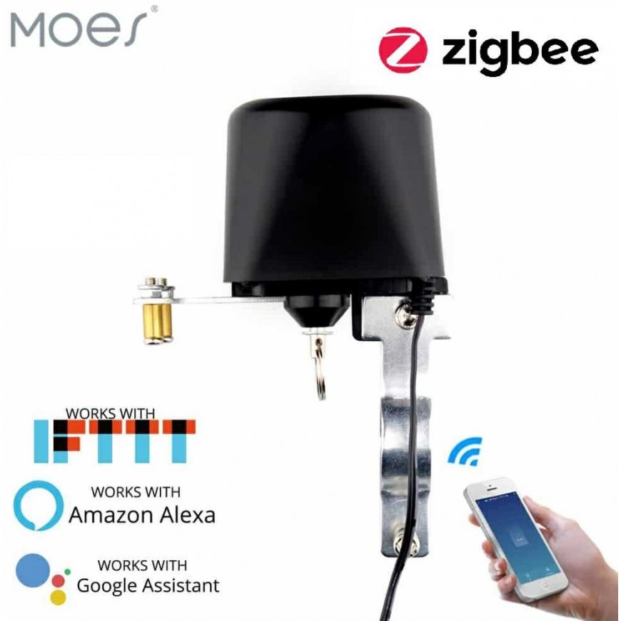 Moes Išmanīgais ZigBee ūdens vārsta kontrolieris TUYA / Smart Life - melns – 2
