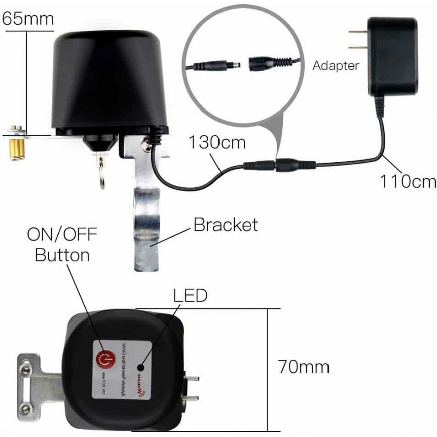 Moes Smart ZigBee Water Valve Controller TUYA / Smart Life - black – 3