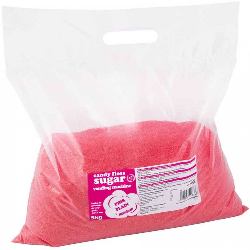Gsg24 Sokeri sokerivattokoneelle, granulaatio 0,8-1,2 mm, luonnollinen maku PUNAINEN 5kg