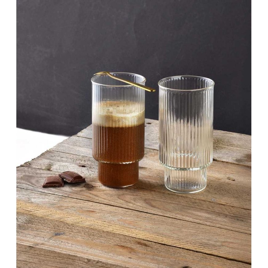 Lumarko Mondex ELLA STRIPES 4 lasisarjan kokoelma, 400 ml, borosilikaattilasia, 7 x 5,6 x 14 cm – 2