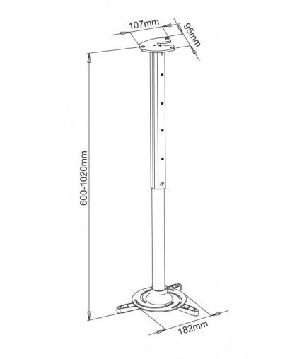 Sbox Projector Ceiling Mount max336mm 15kg PM-102XL – 2