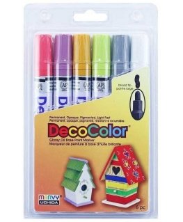 Markers for decorating various surfaces Marvy Decocolor Broad 300-6D Retro, 6 pcs.