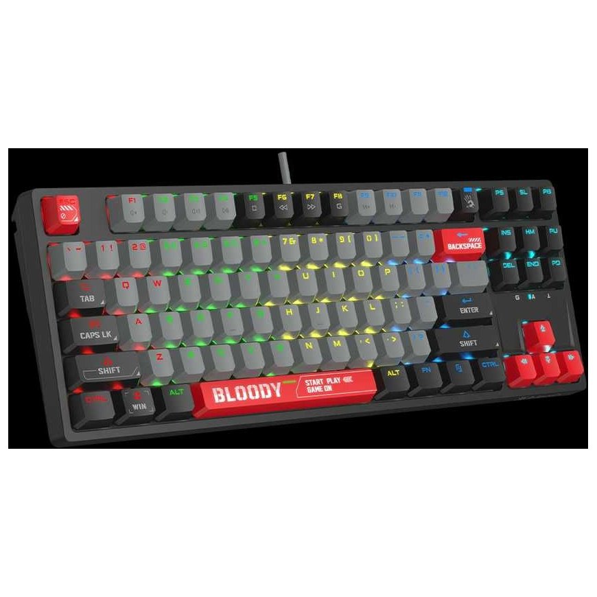 A4tech Bloody Keyboard S87 Gaming Keyboard Mechanical Wired Red Switch CZ/SK Black