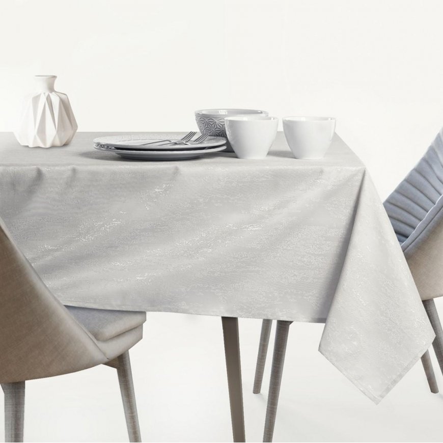 Tablecloth VESTA in cream color, modern pressed theme 140x220 ameliahome – 3
