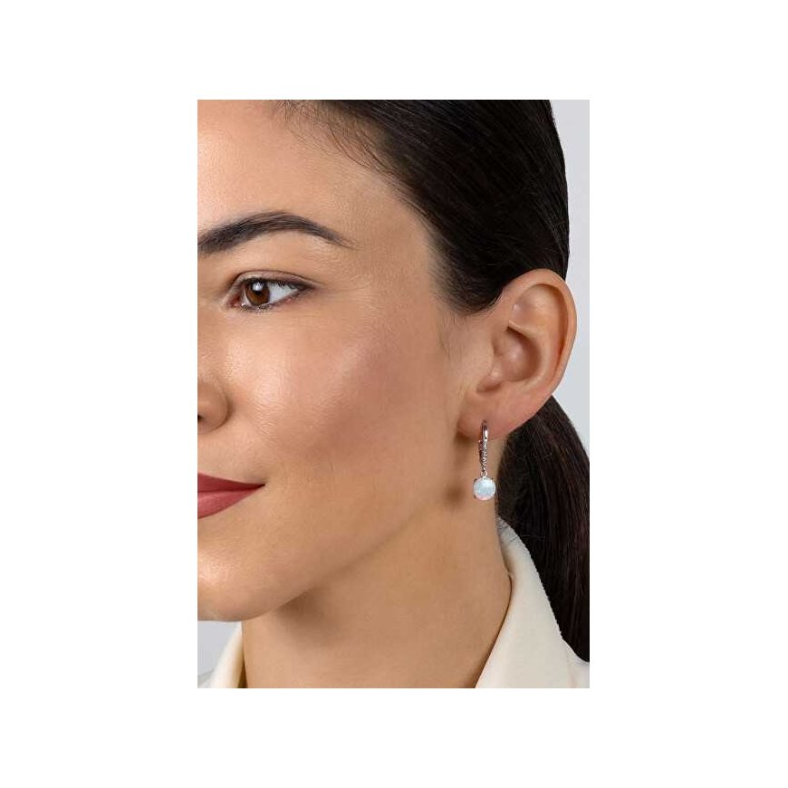 Brilio Silver Beautiful silver earrings with opals EA1166W – 3