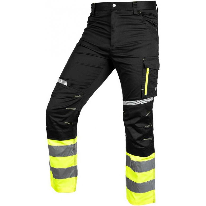 Neo Tools Warning Work Trousers, Black and Yellow, Size S