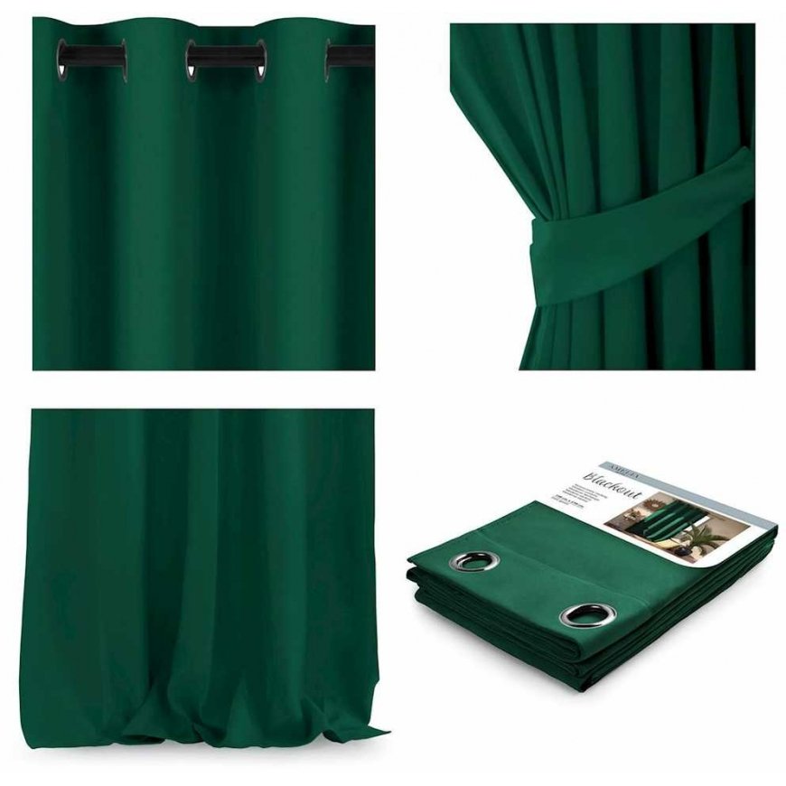 AmeliaHome CURT/AH/BLACKOUT/EYELETS/D.Green/140X245/1PC – 5