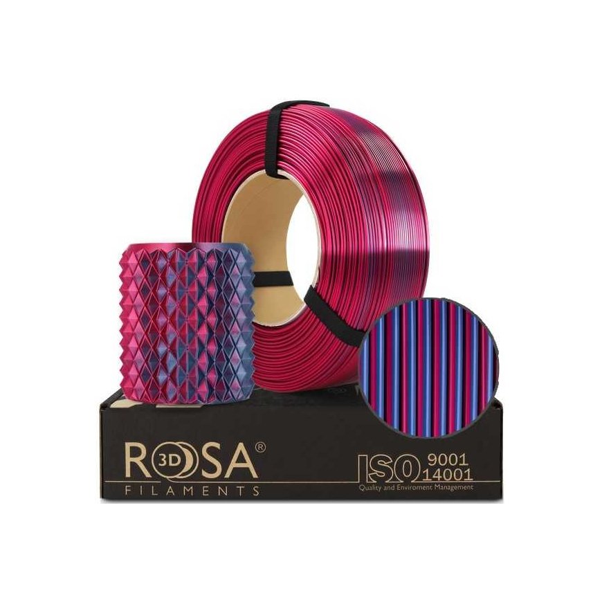 3D plastic PLA double-sided blue/fuchsia (Midnight City) 1.75mm 1kg refill package Rosa3D