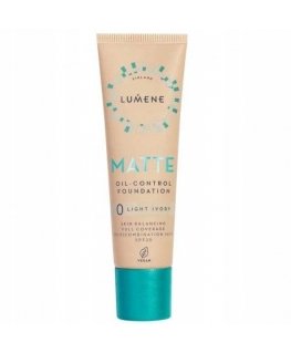 LUMENE Matte Oil-Control face foundation providing a matte effect SPF20 0 Light Ivory 30ml
