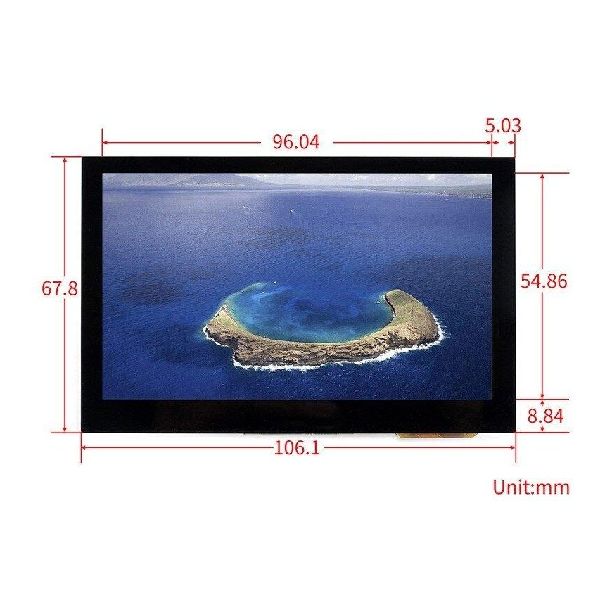 Touchscreen - capacitive LCD 4.3" 800x480px I2C/RGB, Waveshare 16249 – 5