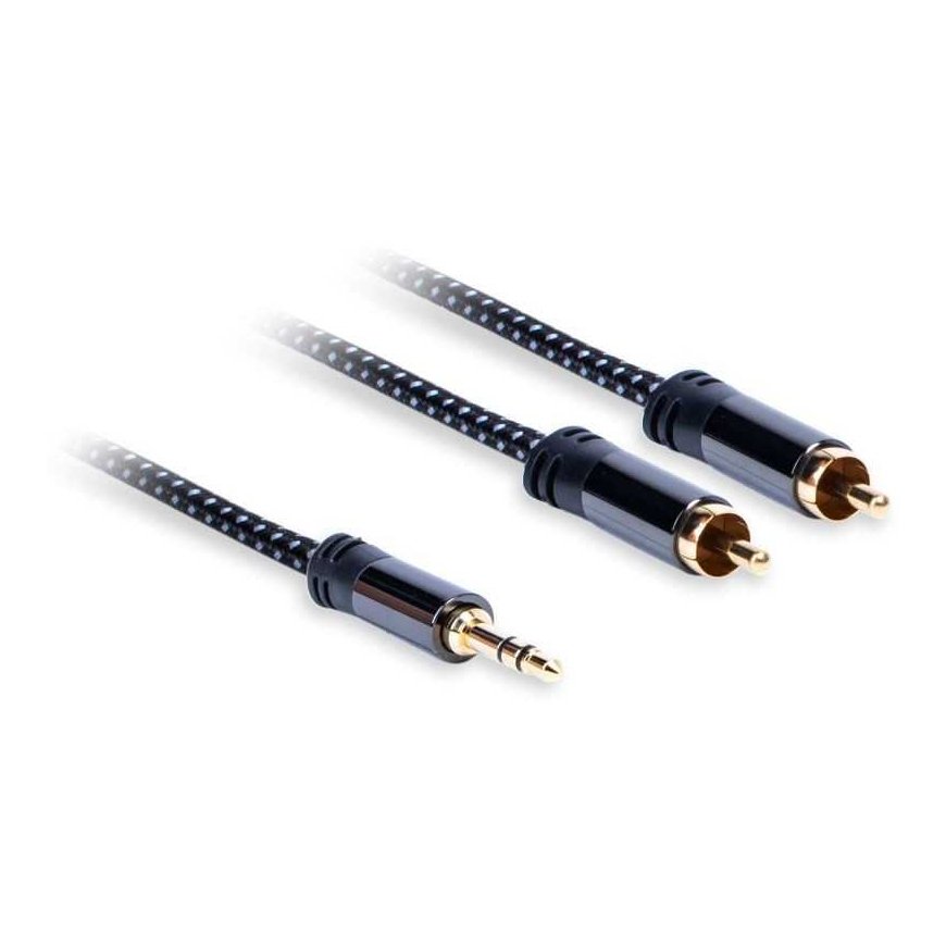 Jack-kaapeli 3,5 mm - 2xRCA (M) stereo, pituus: 3,0 m AQ Premium