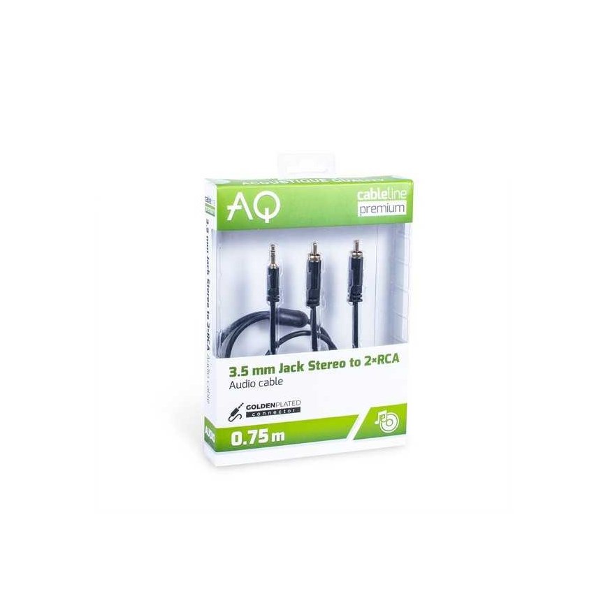 Jack cable 3.5 mm - 2xRCA (M) stereo, length: 3.0 m AQ Premium – 2