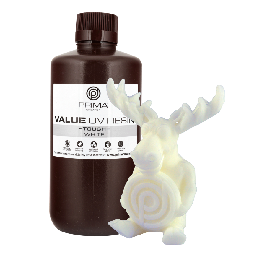 PrimaCreator Value Tough UV sveķi (kā ABS) - 1000ml - Balta